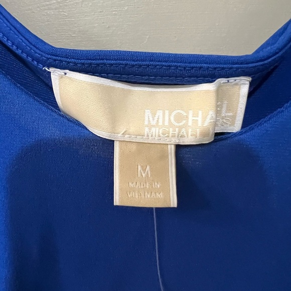 Michael Kors - Women's Blue Open Shoulder Top - Picture 3 of 7
